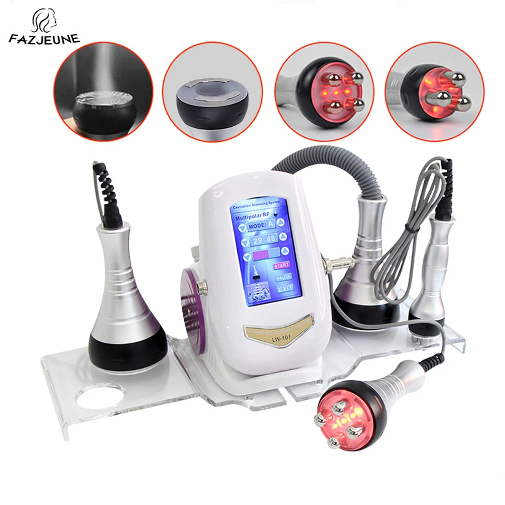 

40K Cavitation Ultrasonic Body Slimming Machine 4IN1 Skin Care Tools Beauty Device Skin Tighten Facial Massager FAZJEUNE