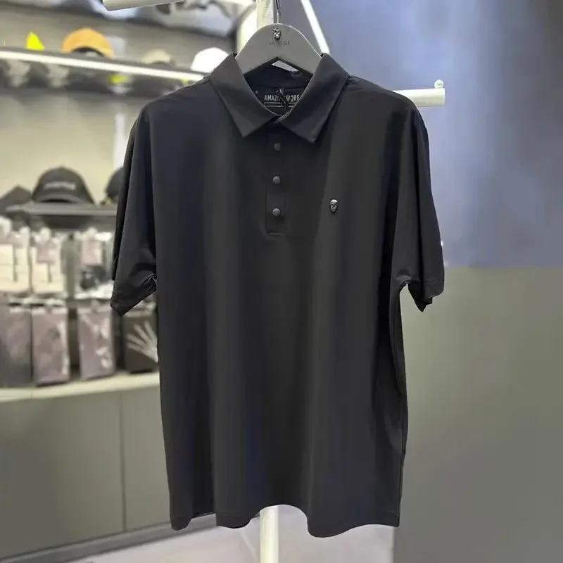 

Contemporary Men's Golf Polo, Solid Color Short Sleeve Shirt with Performance Collar for Active Lifestyle