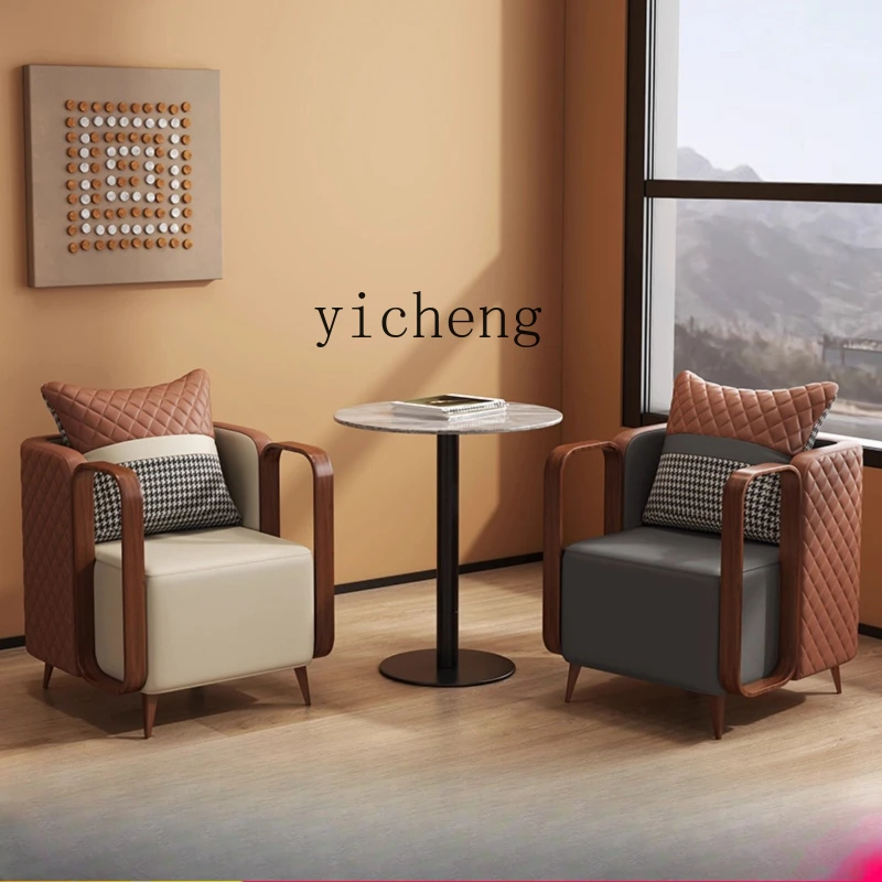 كرسي أريكة ZK Wabi-Sabi Style للاستقبال في منطقة الراحة، كرسي فردي للترفيه الإبداعي وطاولة مقهى وكرسي