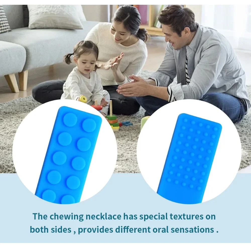 Bayi Silikon Teether Anak-anak Mengunyah Kalung Sensorik Kenyal Liontin Oral Motor Mainan Terapi Alat untuk Autisme ADHD Anak-anak Barang