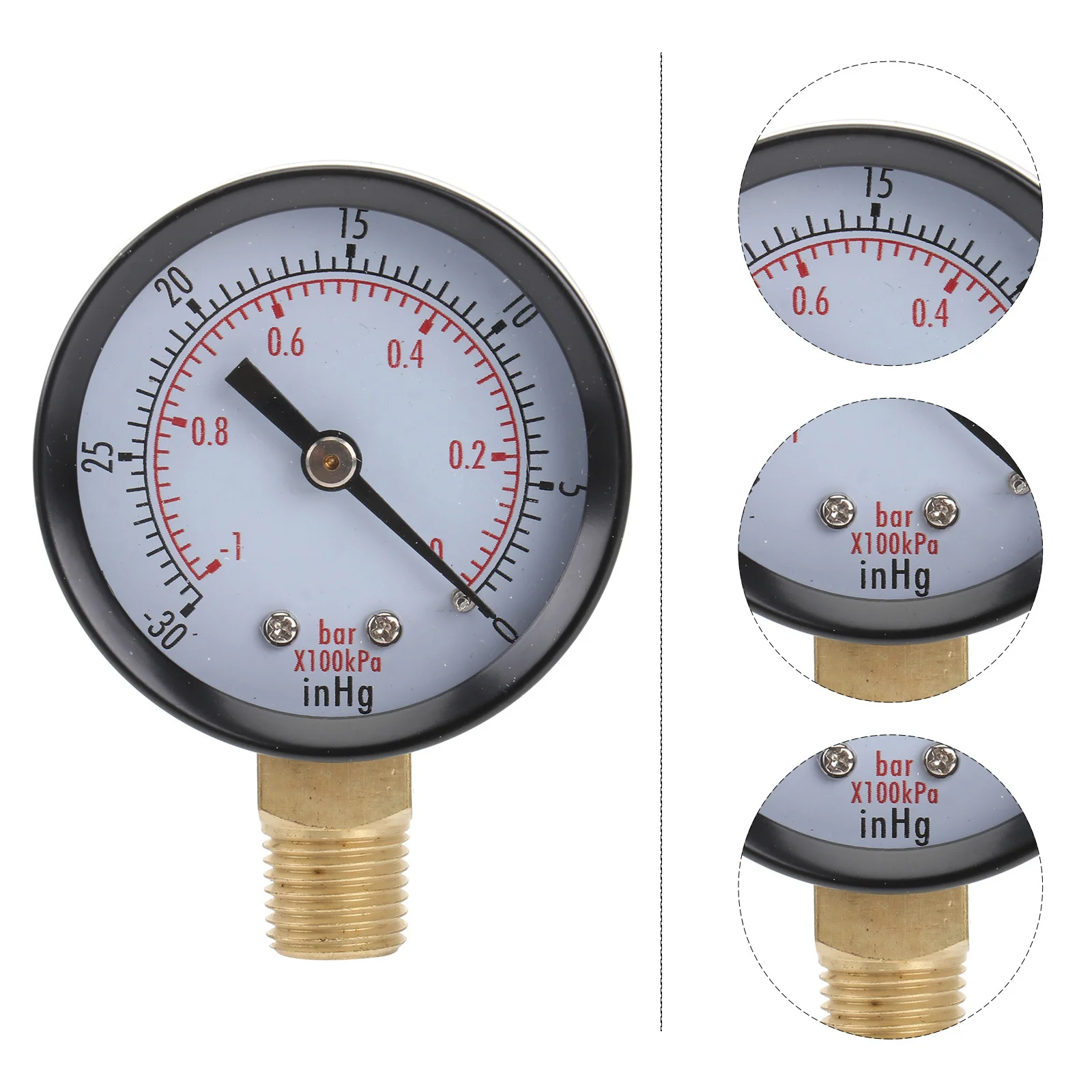 

Utility Vacuum Gauge 0-30inhg Durable Portable Air Water Oil Gas Pressure Tester Mini Long Lasting Measurement Tool