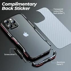 For iPhone 16 15 14 Pro Max Plus Metal Frame Bumper Case For iPhone 16e 15 Aluminum Detachable Heat Dissipation Shockproof Cover
