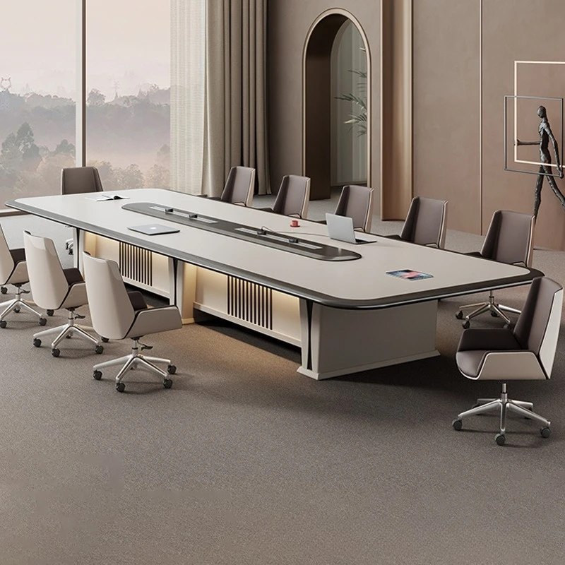 Paint Conference Long Table Light Luxury Premium Grade A Office Building Listed Company Conference Room