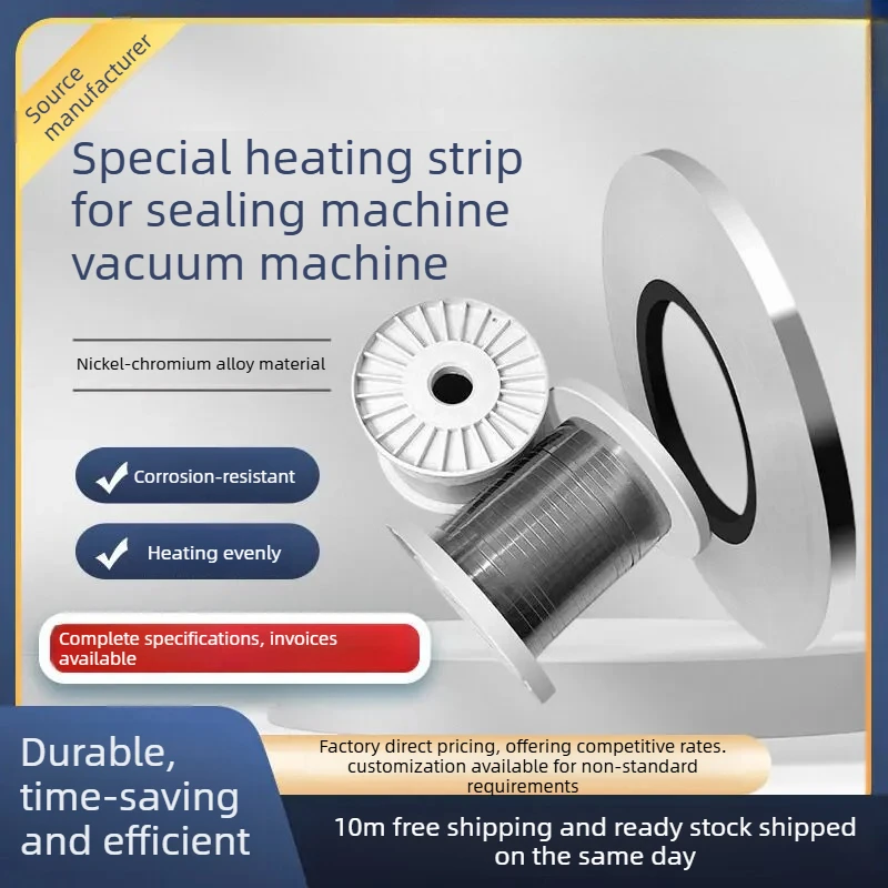 10 Meters/roll 3-10mm Nichrome Flat Heating Strip Wire Vacuum Sealer Packaging Sealing Machine Heating Plate Element