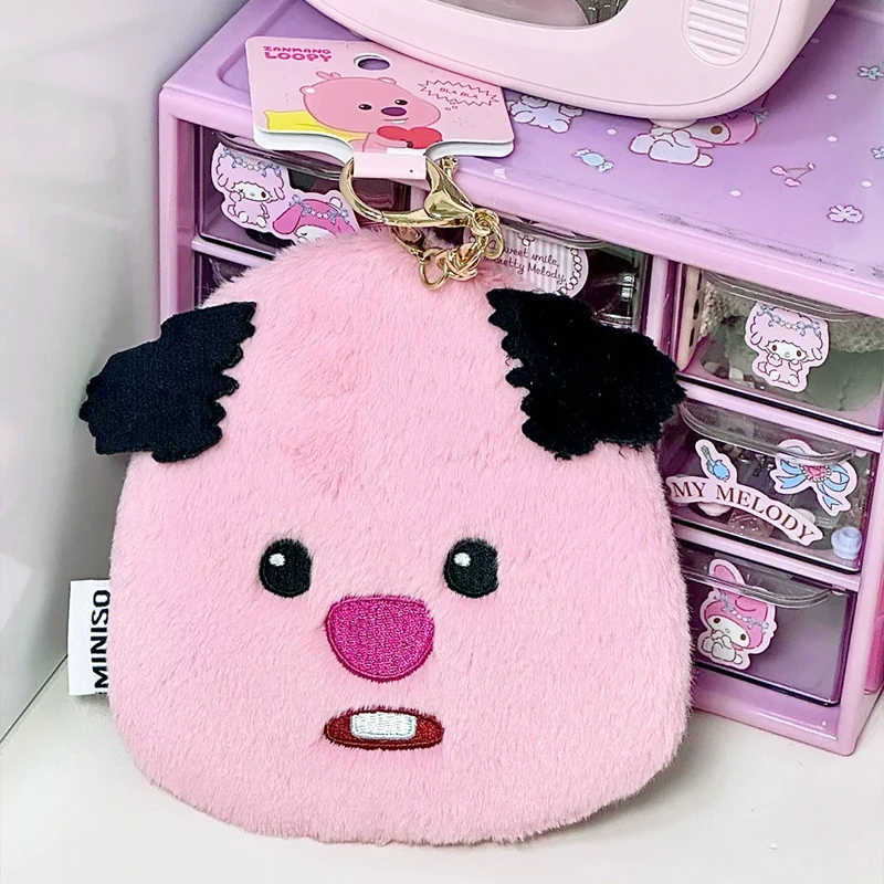 MINISO LOOPY Series Plush Avatar Card Cover School Bag Pendant Decoration Student ID  Children Birthday Gift Anime Peripheral