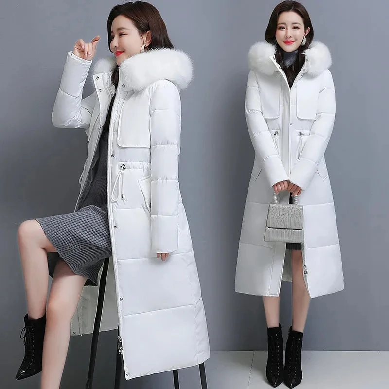 Winter jacket in heavy hair get long cultivate morality show belt down cotton-padded jacket female coat Parkas Snow Wear Outwear