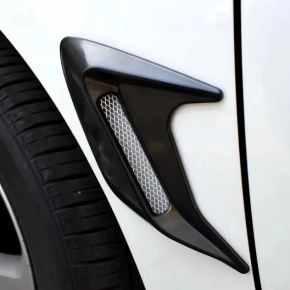ألياف الكربون سيارة القرش الخياشيم درابزين الجانب تدفق الهواء منفذ تنفيس لاصقة تزيين غطاء الكسوة ملصق مائي تصفيف السيارة العالمي #6