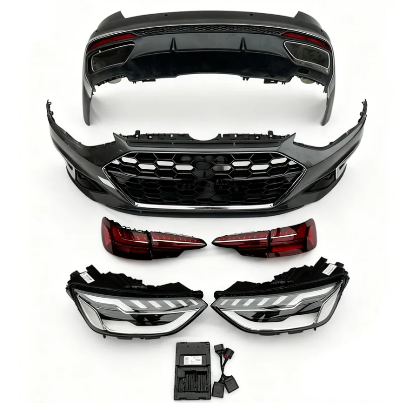 

Car 2017-2019 A4 S4 B9 Upgraded 2023 RS4 B9.5 Style Front Rear Bumpers Full Body Kit for A4 S4 B9 2017 2018 2019