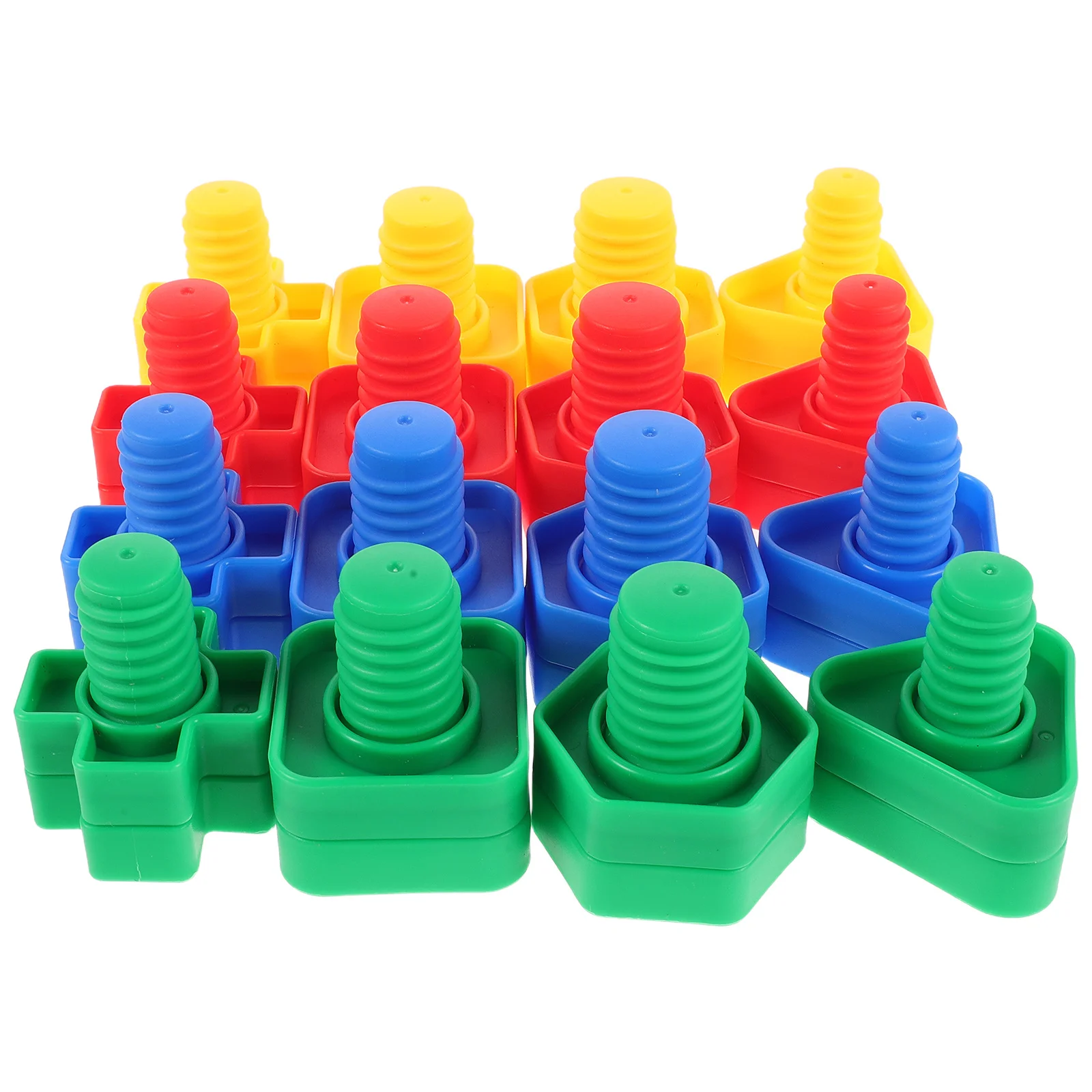32 Paar Kunststoff-Bolzenmutter mit Schrauben-Design, Montessori-Baukpiel für die Entwicklung der Feinmotorik von Kleinkindern