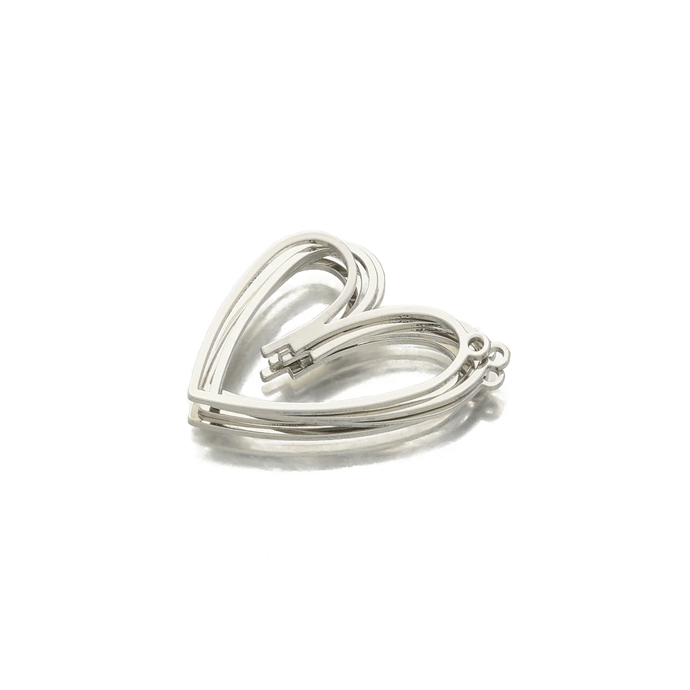 10Pcs Raw Brass Hollow Love Heart Charm Pendant for Necklace Handcraft Jewelry Making Findings