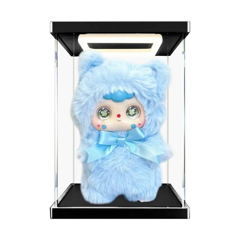 Transparent Acrylic Display Box Dustproof High Transparency Display Box Doll Storage Box With Light Top Cover