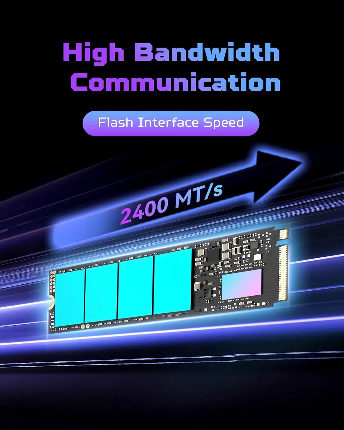 1TB NVMe SSD PCIe Gen4 x4, Up to 7400MB/s Read, M.2 2280 Internal Solid State Drive for Laptop, Desktop, PS5