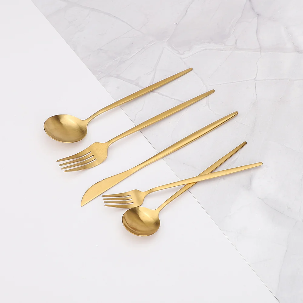 30피스 골드 커트러리 세트, 스테인리스 스틸 수저 세트, 포크, 나이프, 스푼, 포크 스푼 식기 세트, 나이프 선물 상자