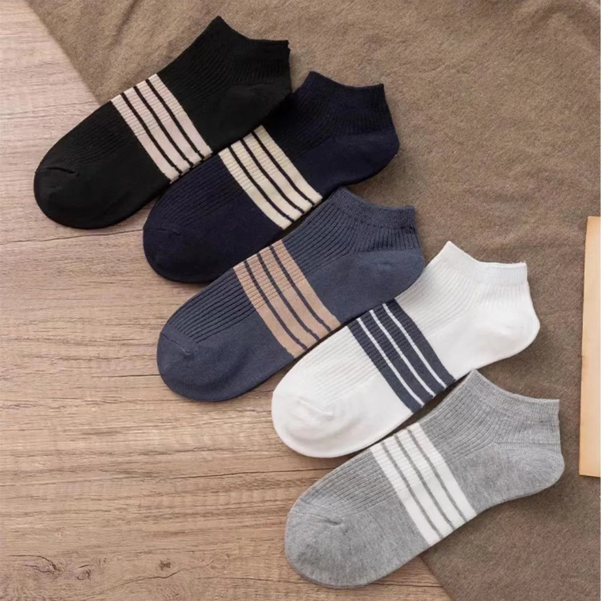 5 Pairs Summer Men's New Letter Socks Breathable Sweat-absorbing Invisible Comfortable And Ankle Sports Meias Wholesale