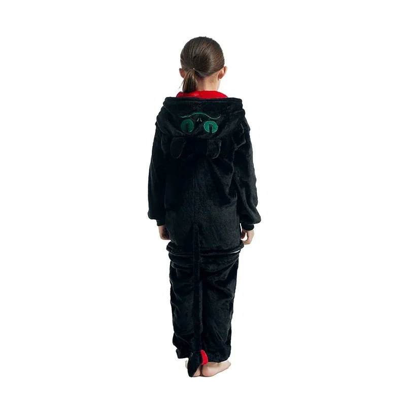 Kinder Onesie Zahnlos Cosplay Kostüm Halloween Pyjamas 1-teiliger Pyjama Weihnachten Junge Mädchen Ganzkörperkleidung Anime Homewear
