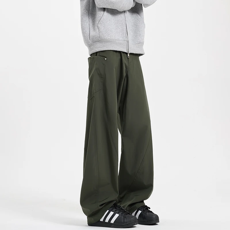 

Мужские повседневные брюки в американском рабочем стиле, свободные, прямого кроя, модные, весенне-осенние