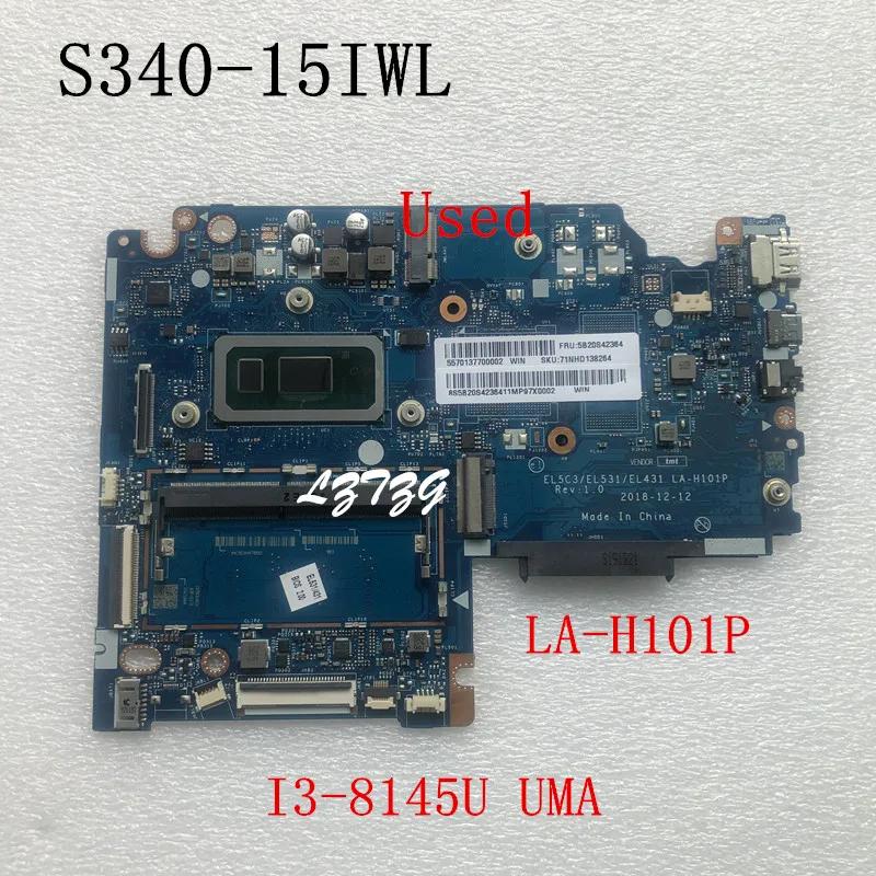 

Used For Lenovo Ideapad S340-15IWL Laptop Motherboard With CPU I3-8145U UMA FRU 5B20S42364