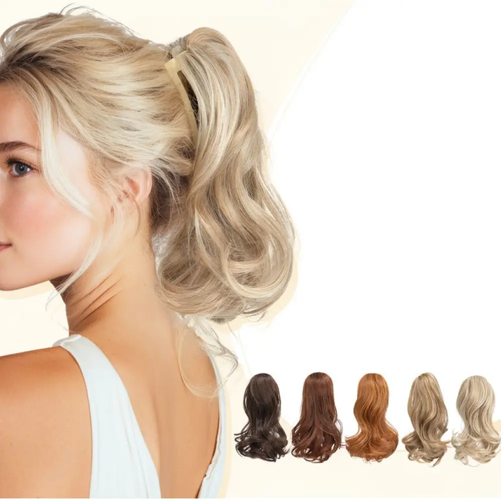 Synthetic Hair Claw Ponytail Extension Fluffy Wavy Hairpiece Natural Looking Curly Fake Hair For Daily Party Occasion