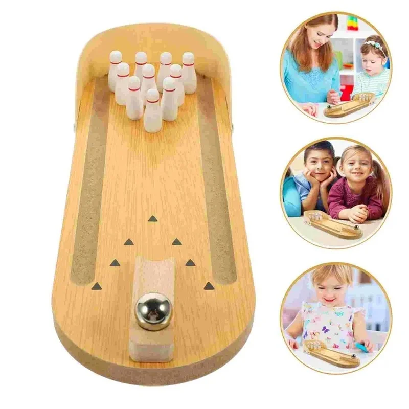 

Fun Activities for Adults: Mini Bowling Set Desktop Game Toy for Family Entertainment and Stress Relief