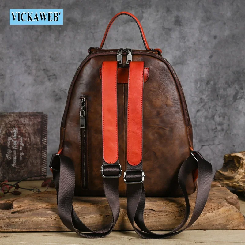 VICKAWEB Women Leather Backpacks Woman Zipper Fashion Animal Prints Backpack Lady Travel School Bag Female Monogram  Mochilas