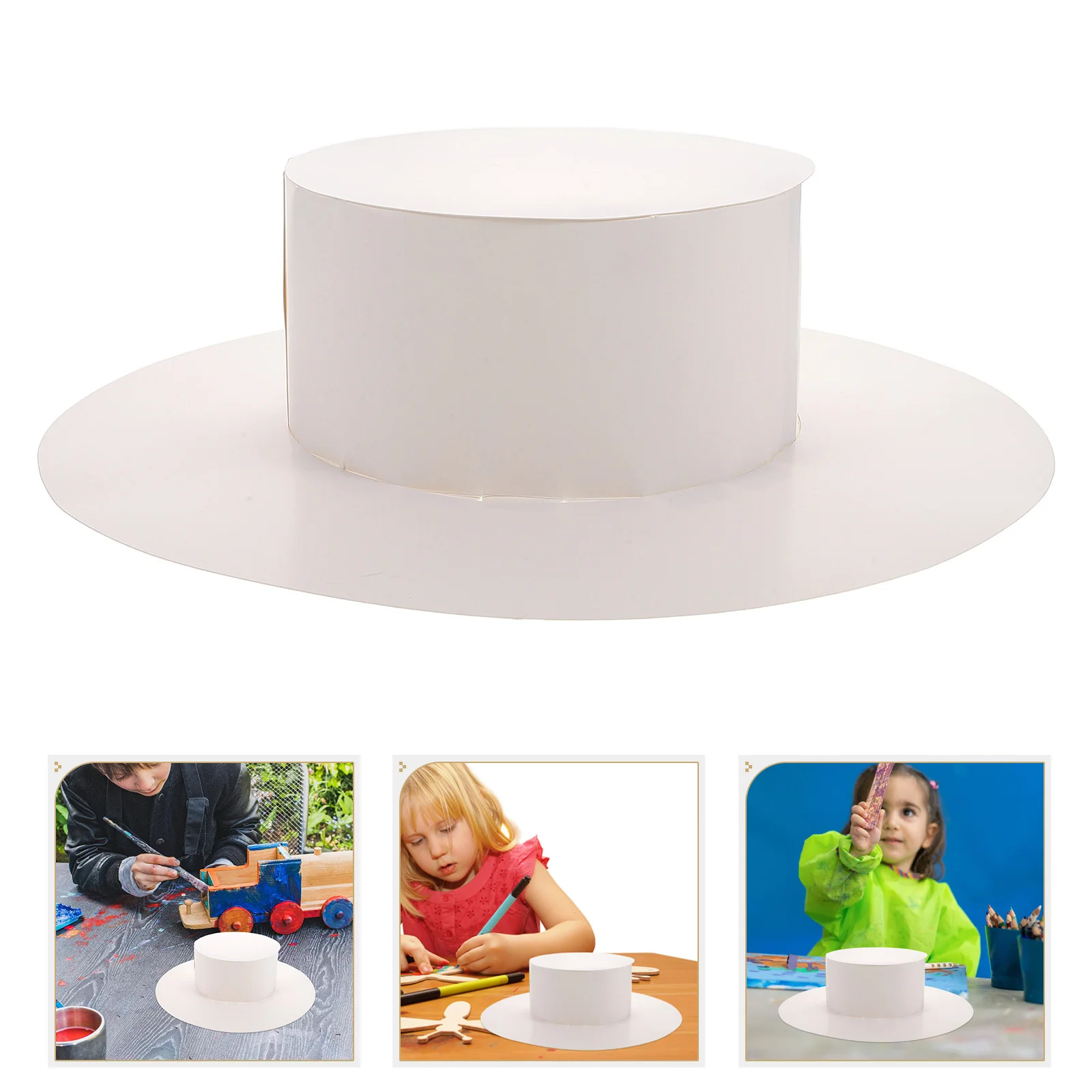 5Pcs Kids DIY Paper Sun Hats Blank Hand-Painted Craft Hats for Children Art Painting Beach Party Family Bonding Activities