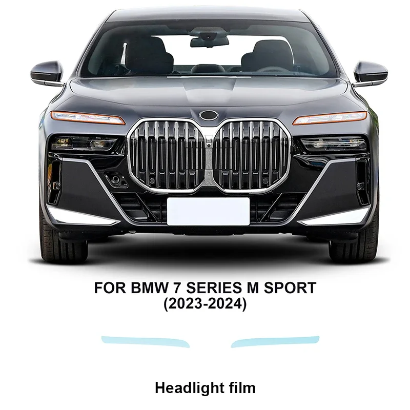 Headlight Rearview film for BMW 7 Series G70 M Sport 2023 2024 8.5mil Pre Cut Paint Protection TPU PPF Transparent Anti-scratch