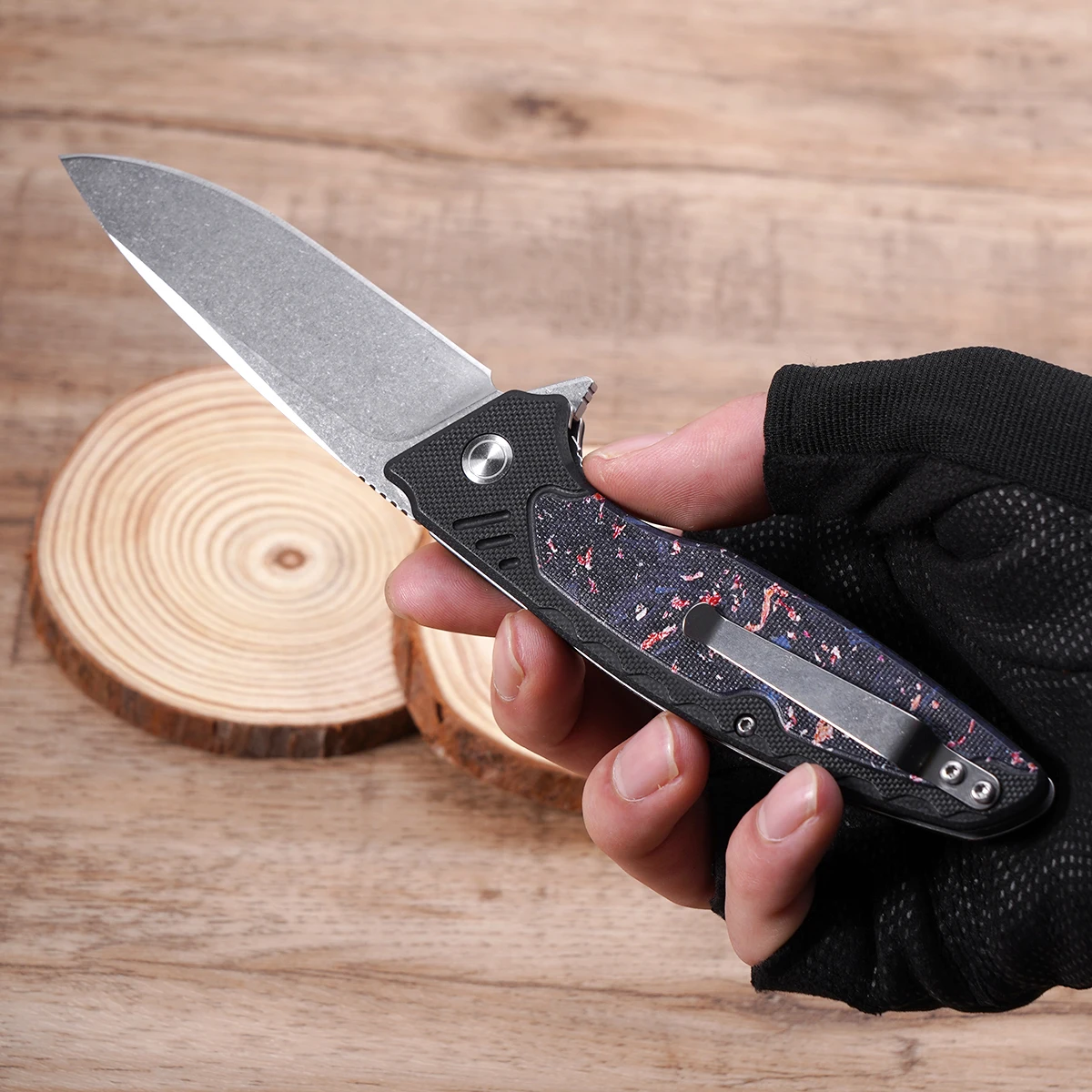 سكين جيب 5CR: سكين EDC متعدد الأدوات تكتيكي قابل للطي للرجال مع نمط إبداعي ومقبض G10. رائعة للتخييم والمشي لمسافات طويلة والاستكشاف والاستخدام اليومي وصيد الأسماك. هدية مثالية لعيد الحب وعيد الأب وما إلى ذلك. #4