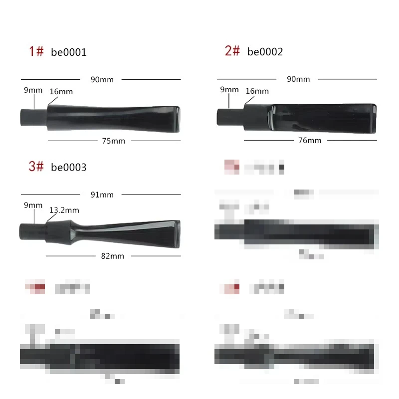 MUXIANG 5 Pcs/lot Smoking Pipe Specialized Acrylic Tobacco Pipe Mouthpiece Mix Flexible Choice Tube Holder Mouthpiece