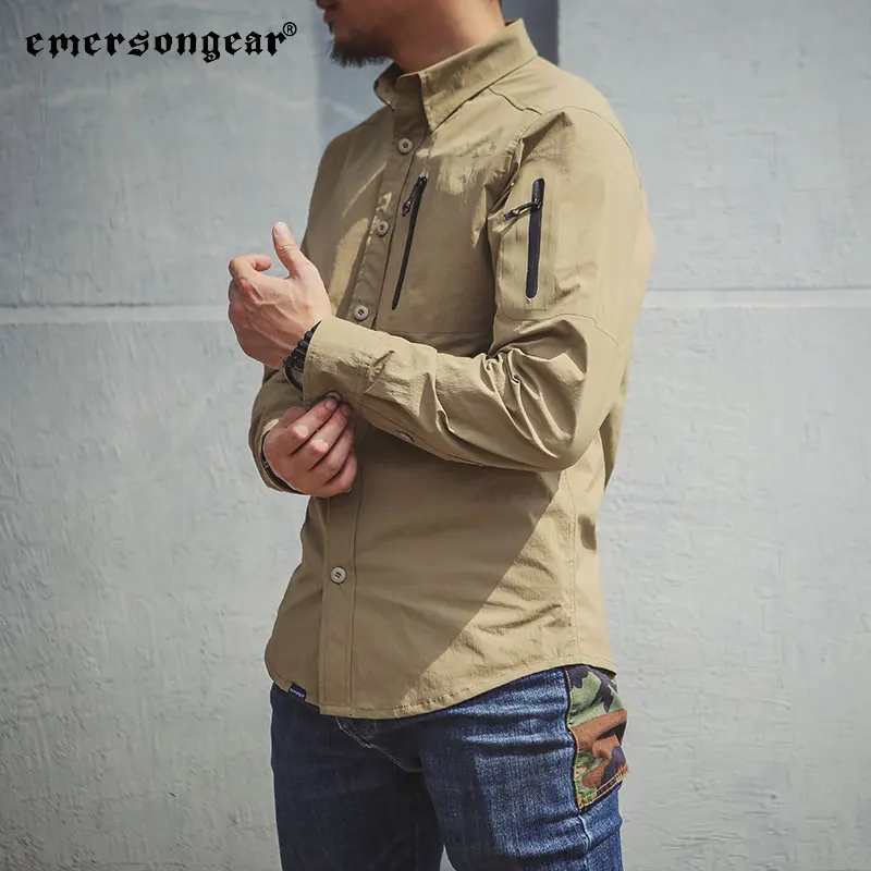 Emersongear Blue Label Triple Tech Tac-Shirt Langarmshirts Herren Pendler T-Shirt Outdoor Angeln Jagd Wandern KH Nylon – Detail 14