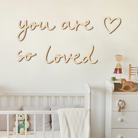 Charming 'you are so loved' Wooden Wall Sticker Detachable Reusable Wall Art you are so loved Wood Phrase For Home Room Decor