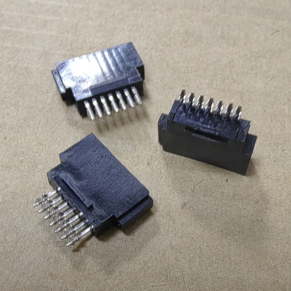 SATA 7Pin Female Seat Connector Interface180 Degree Straight Needle Riveting Type 7P SATA Power Supply  Welding Wire Socket