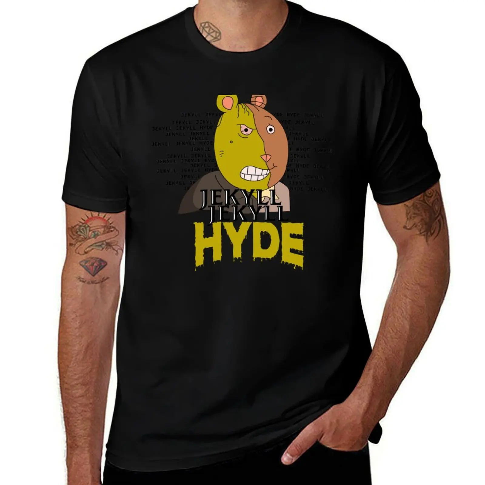 

Brain Jekyll Jekyll Hyde Arthur T-Shirt summer top topping vintage graphic tee mens t shirts casual stylish
