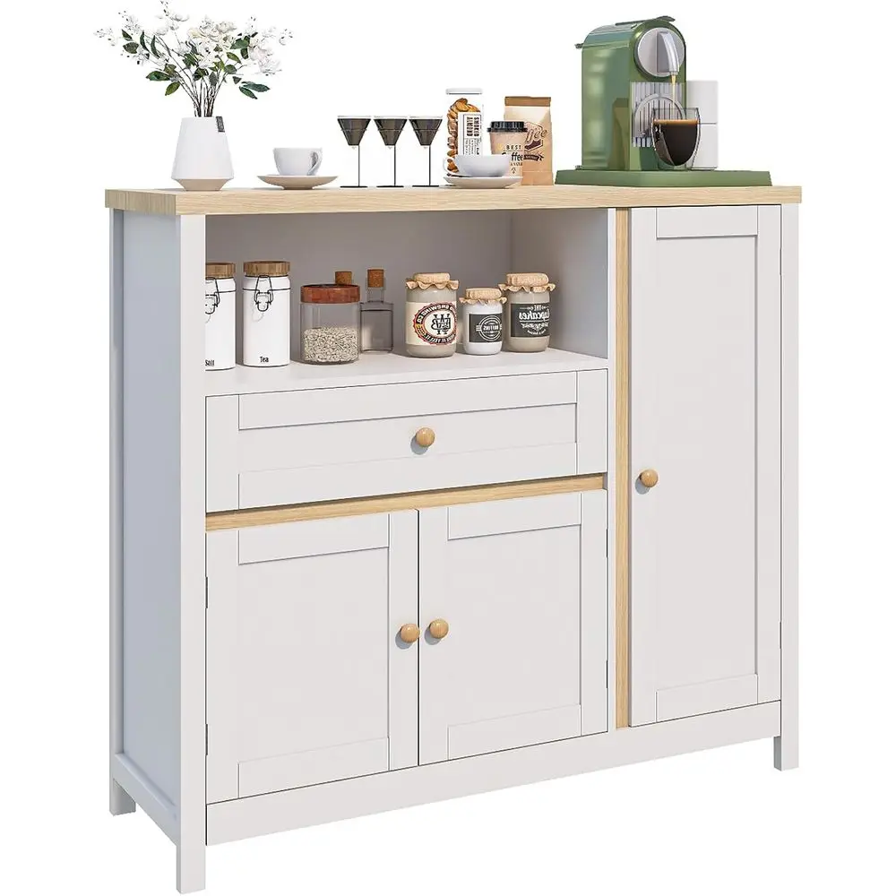 

Шкаф для хранения с дверцами и регулируемыми полками, кухонный шкаф для хранения (белый)