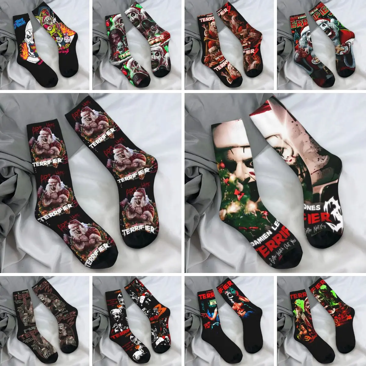 

Женские и мужские носки Terrifier 3, рождественские чулки Санта-Клауса, осенние современные мягкие носки, спортивные противоскользящие носки с графикой на открытом воздухе