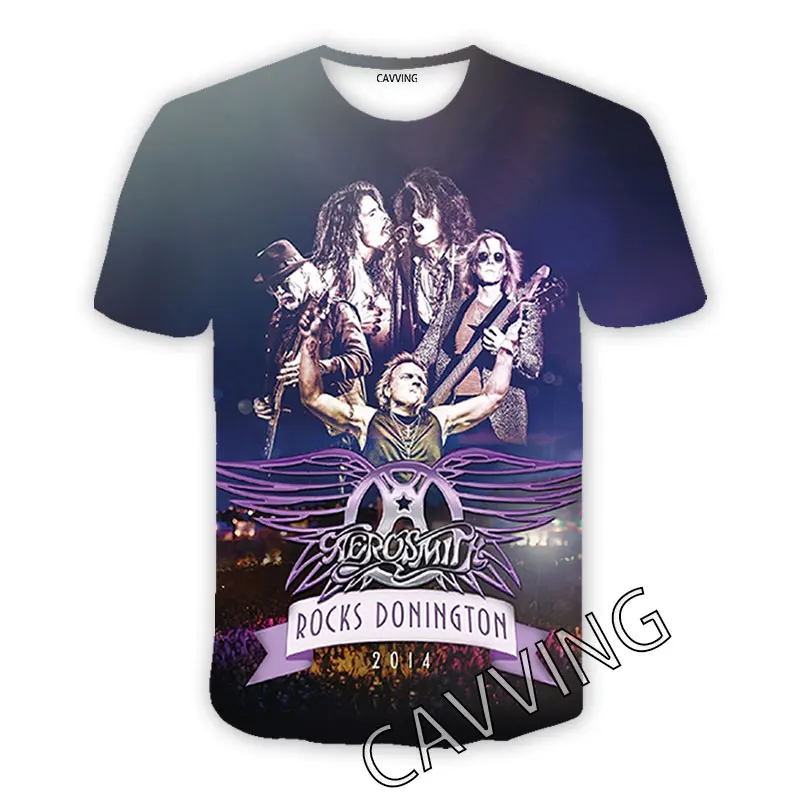 New Fashion Women/Men's 3D Print  Aerosmith Band Casual T-shirts  Hip Hop Tshirts Harajuku Styles Tops Clothing  H02