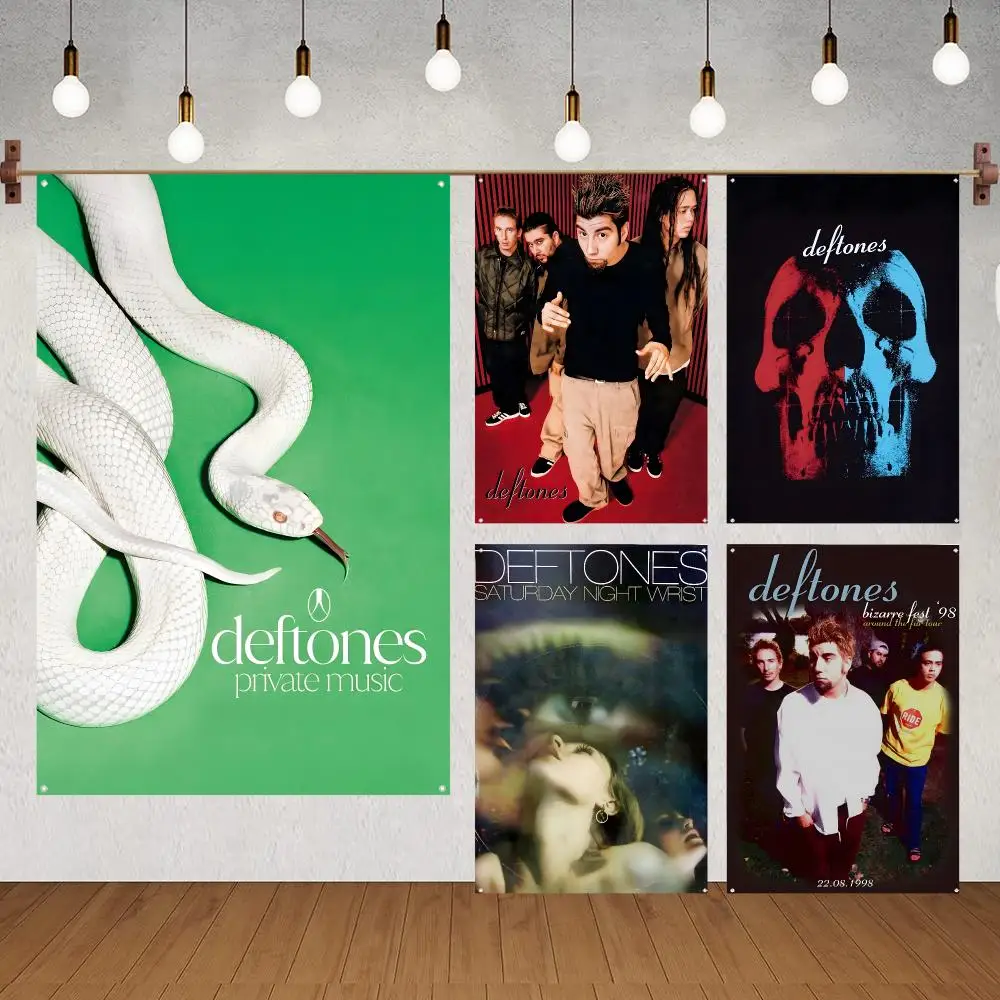 Band Alternative Deftones Flags for indoor decoration with no edging and four corner rings for easy hanging