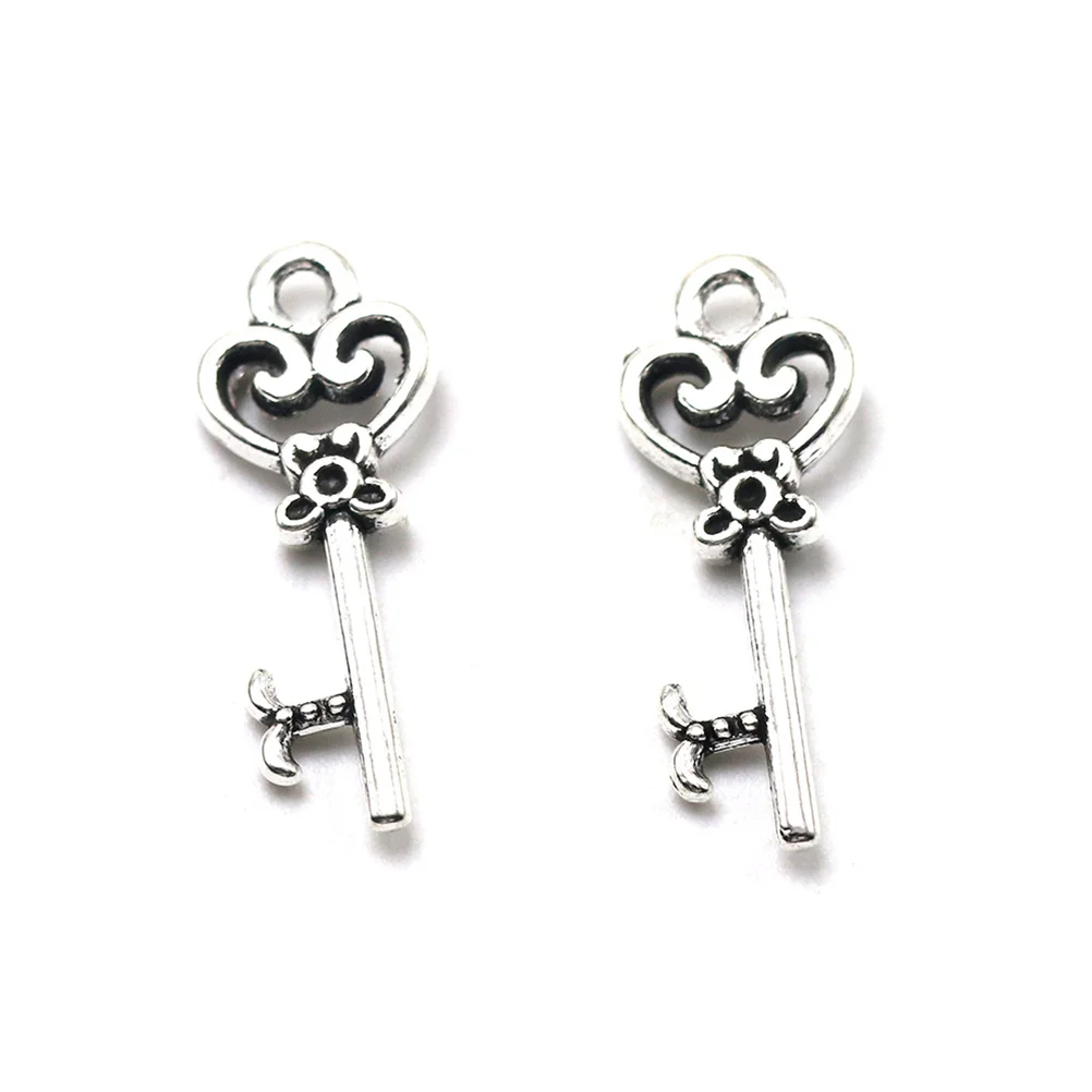 

50Pcs Charm Pendant Set Alloy Silver DIY Jewelry Making Supplies for Keychain Sweater Chain Anklet Decorative Crafts