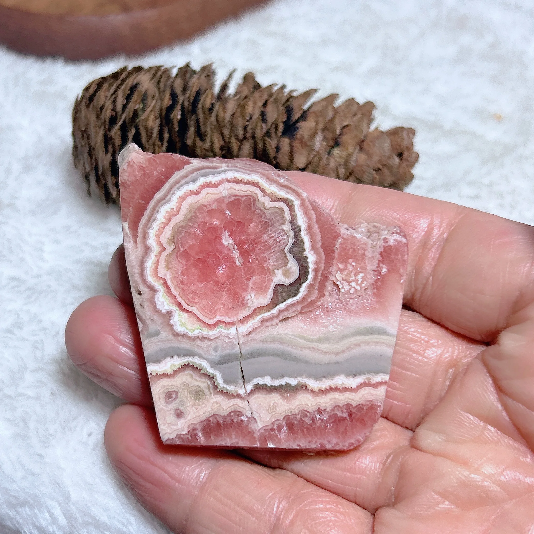 Natural Crystals Argentina Rhodochrosite Slab Slice High Quality Healing Gemstones Mineral Energy Home Decorations Gift