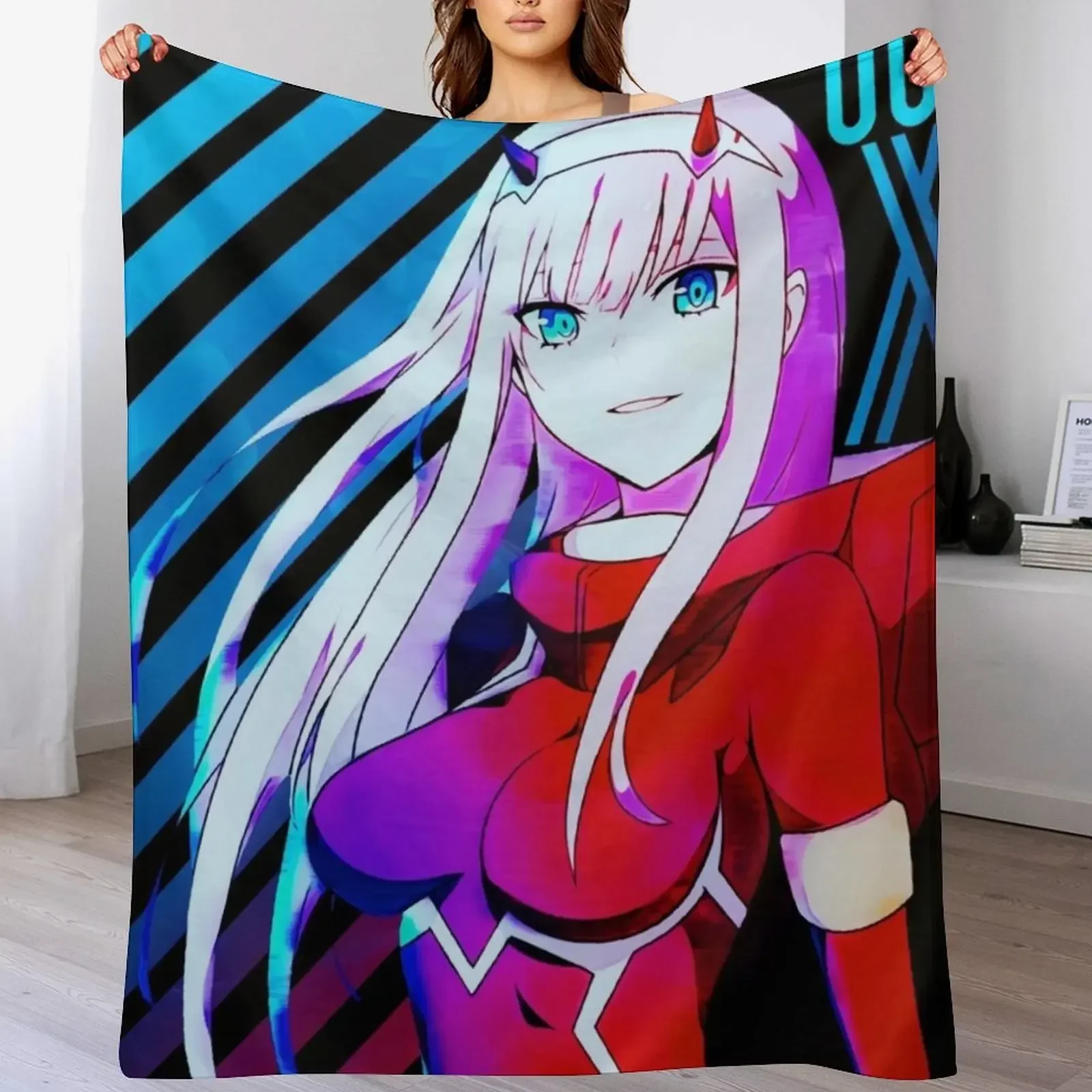 

Franxx Ram Ichigo Throw Blanket Fashion Sofas Furrys Tourist Cute Blankets