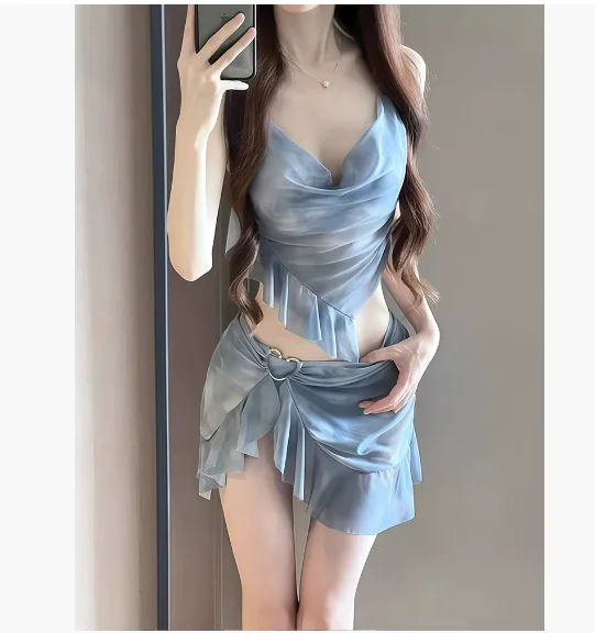 

Купальник бикини женский 2024, новый комплект из трех предметов, расширенный сплит, мясной чехол, консервативный отдых на море, горячая ниша