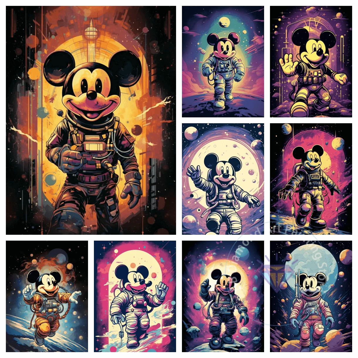 Disney Mickey Mouse Space Trip AB Diamond Painting Kit Embroidery Color Oil Painting Hand Mosaic 5D Art Deco gift for children