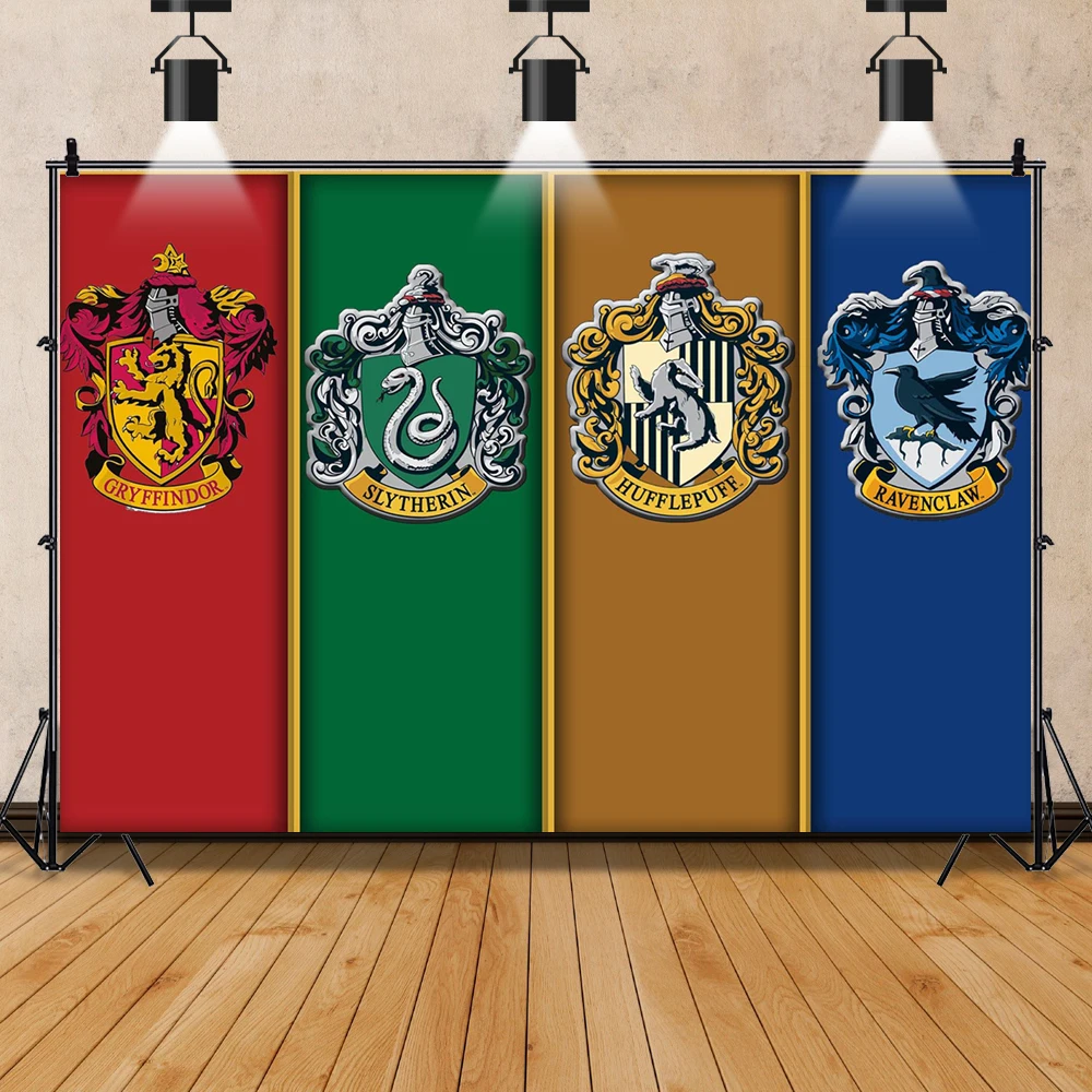 Magic Witch Backdrop Photographic Backgrounds Castle School Kings Emblem  Kid Birthday Party Decortion Photo Studi Prop Banner