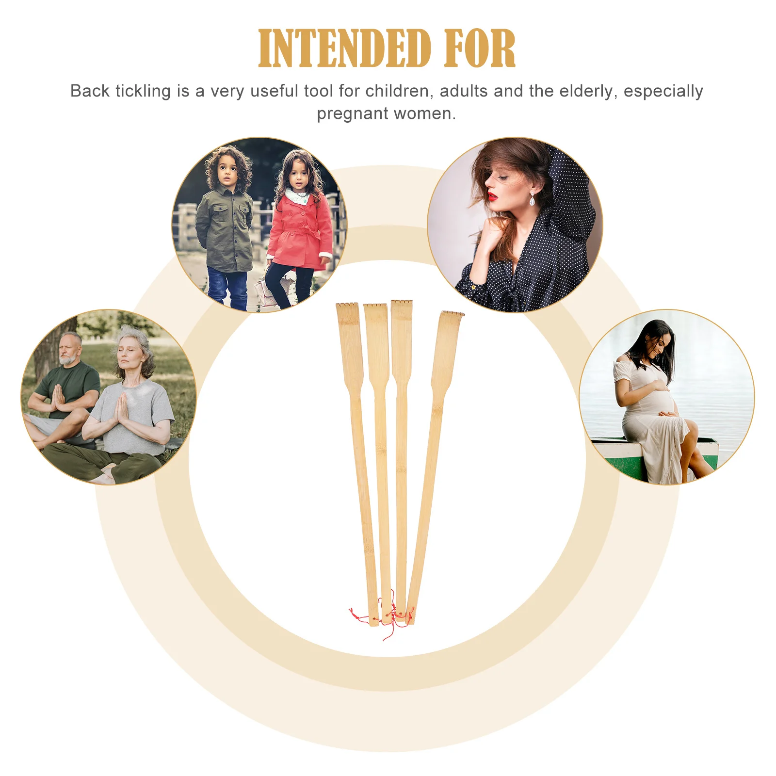 

4Pcs Home Back Scratcher Body Scratcher Gentle Tickle and Relaxation Device for All Ages Back Scratching Tool Scratching Stick