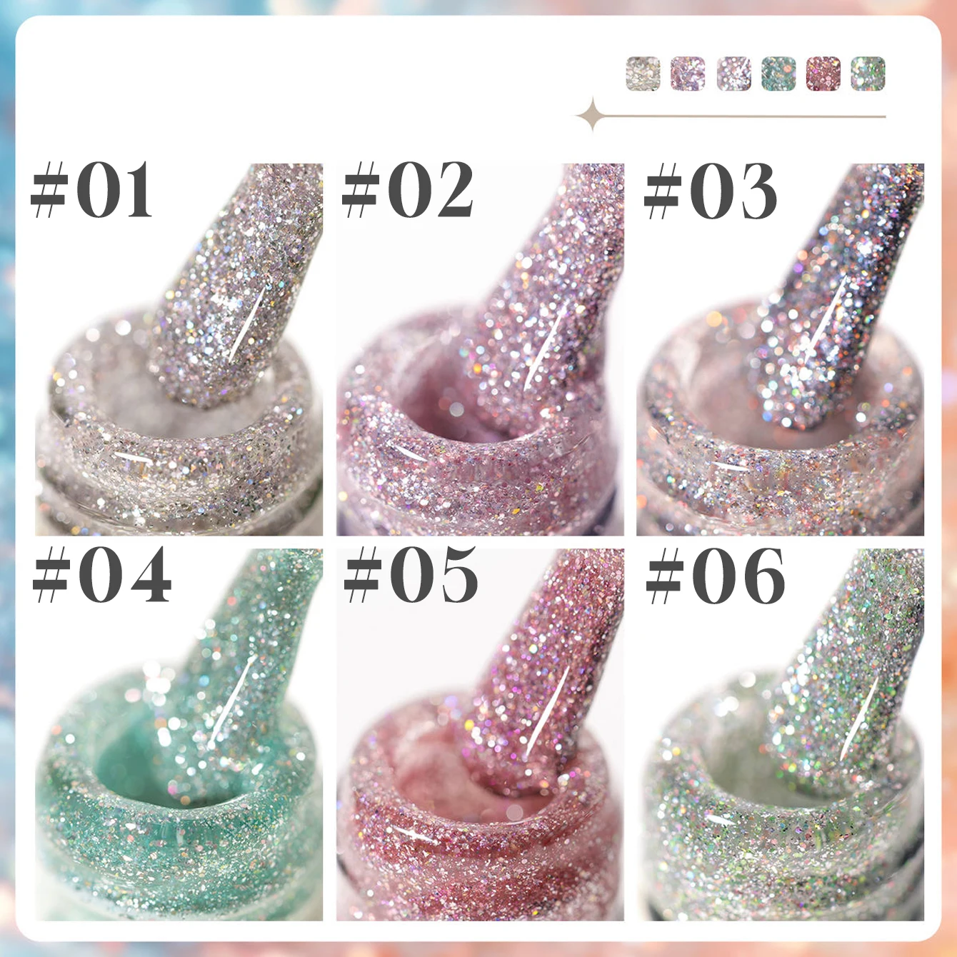 12ML 1PCS Crumble ชิ้น Starlight Super Flash Glitter เจลเล็บฤดูร้อนเล็บ Beach Essentials อุปกรณ์เล็บ