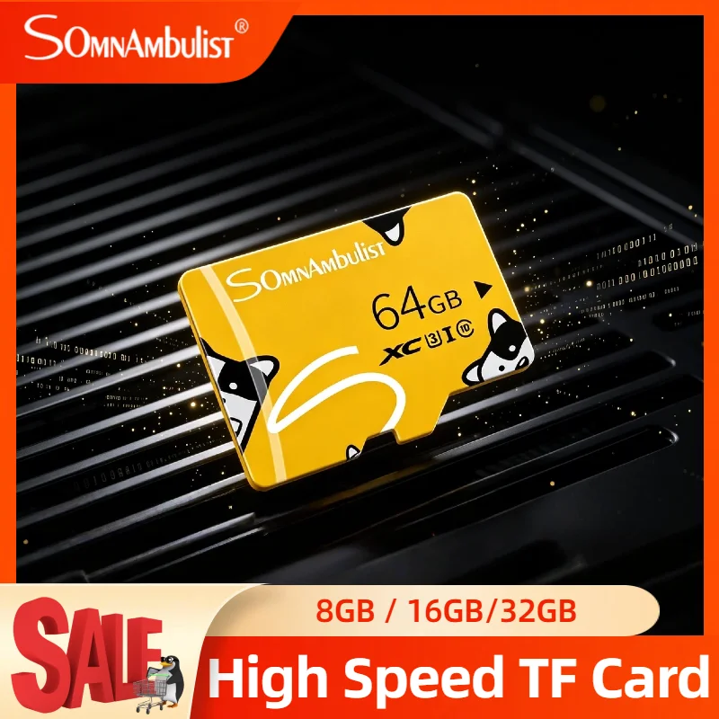 SomnAmbulist Mini TF Card 64GB C10 U3 A1 High Speed Memory Card for Drone Audio Surveillance Device Pro Unit