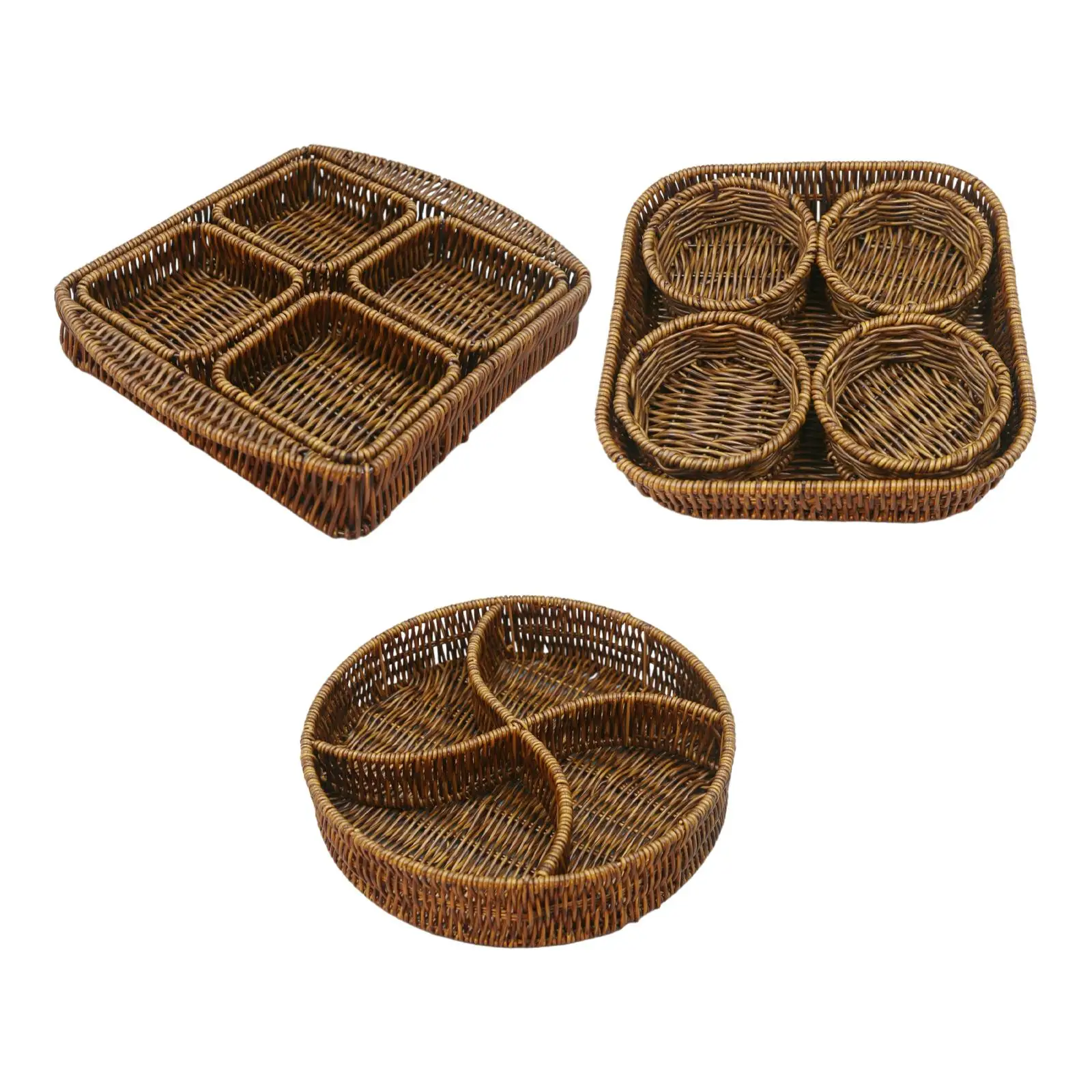 Imitation Rattan Bread Basket Braided for Restaurant Kitchen Counter Hotel