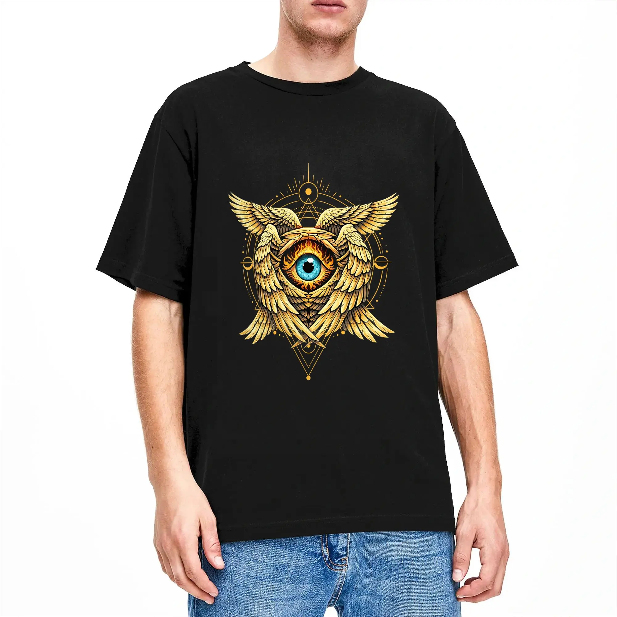 Biblically Accurate Angel Geometric Seraphim Gothic T Shirt  Novelty T-Shirts Short Sleeve Aesthetic Tops Summer 5XL Top Tees