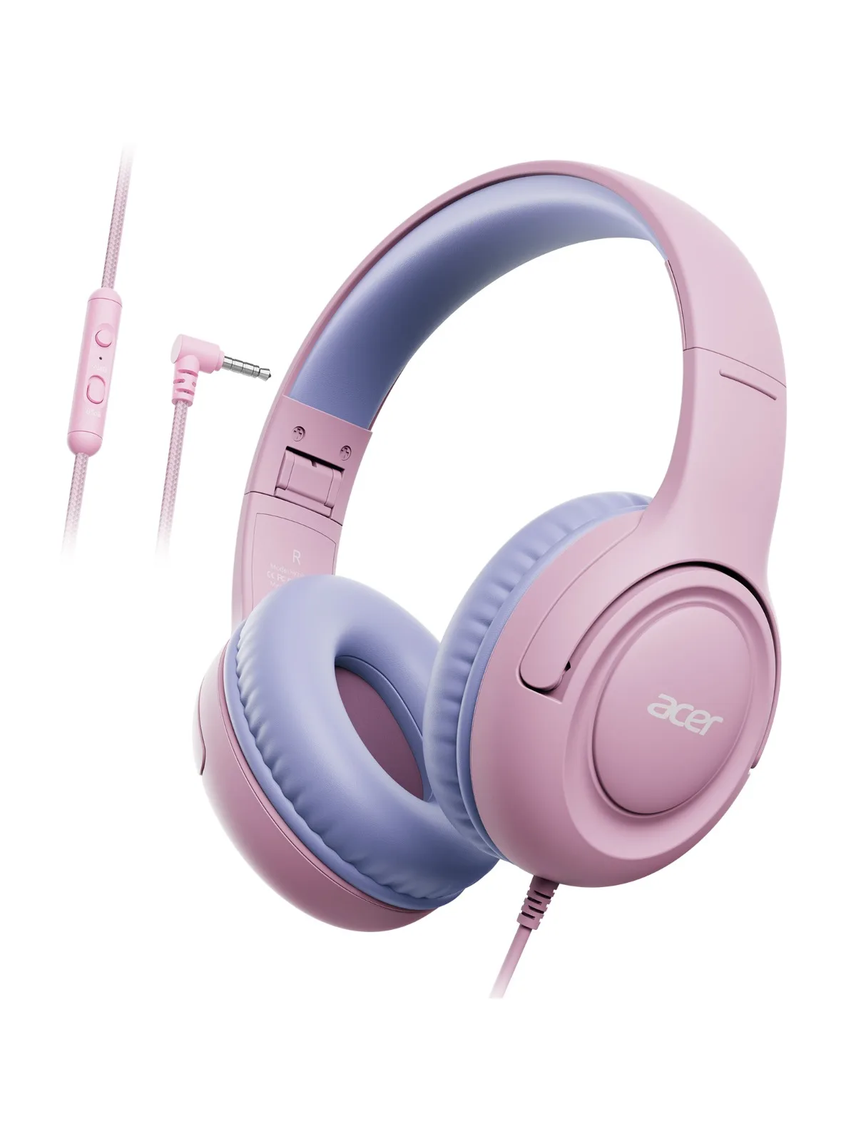 Acer HK03 Kids Bedrade hoofdtelefoon voor school 85/94dB Volumeregrenzer 3,5 mm jack Opvouwbare stereogeluid Headset voor meisjes Jongen Geschenken - afbeelding 2