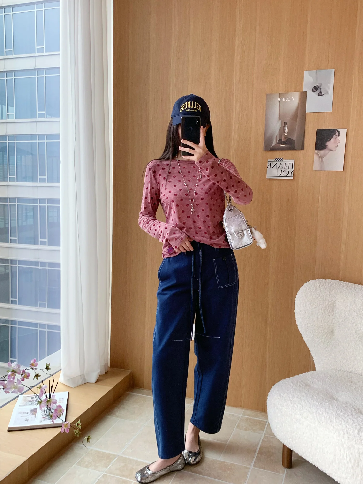 Banana Denim Casual Jeans  Style Flipped Skeleton Line Early Spring Vintage Cotton Stretch Ladies Loose Fit Jeans view 3
