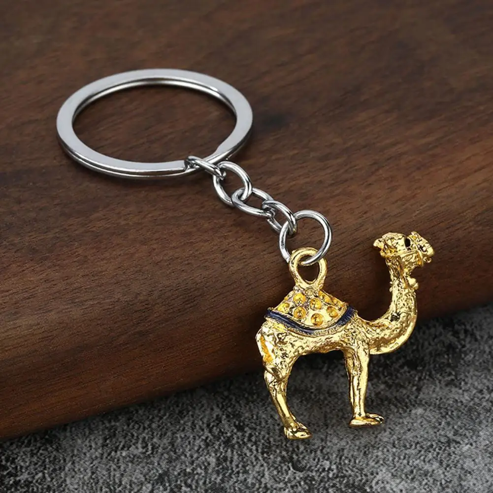 Metal Key Ring Alloy Camel Keychain Pendant Shaped Metal Keyring Decorative Backpack Handbag Accessory Charm for Travel Everyday